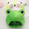 Female Beanie Caps Green Headgear Winter Autumn Hats Bunny Ears Rabbit Plush Hat Big Frog Eyes Hat