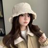Простая панама из овечьей шерсти, повседневные женские шляпы, зимняя плюшевая шляпа-рыбак в корейском стиле для женщин