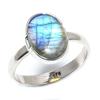 Кольцо из чистого серебра 925 пробы с натуральным лабрадоритом, размер 8, y8W51