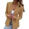 Women Solid Color Blazer Notched Neck Long Sleeves Spring Autumn Casual Coat Slim Cardigan Blazer Jacket