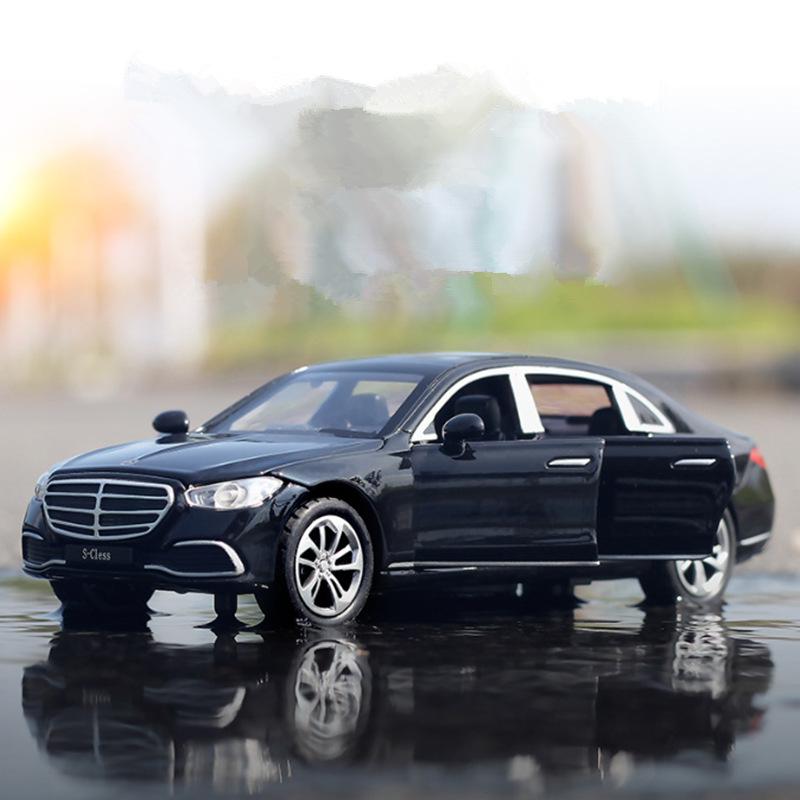 1/32 Benz S400 S-Class Модель автомобиля из легкого сплава Литые игрушечные транспортные средства Звук и свет Инерционные детские игрушечные машинки Коллекционные подарки для мальчиков