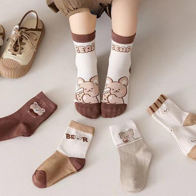 5 пар весенних и осенних ДЕТСКИХ носков, носки с рисунками для девочек и мальчиков
