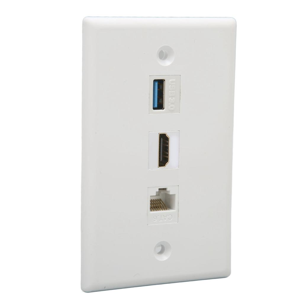 Настенная панель HD Multimedia Interface без пайки CAT6 USB3.0 HD Multimedia Interface 3 порта Настенная розетка