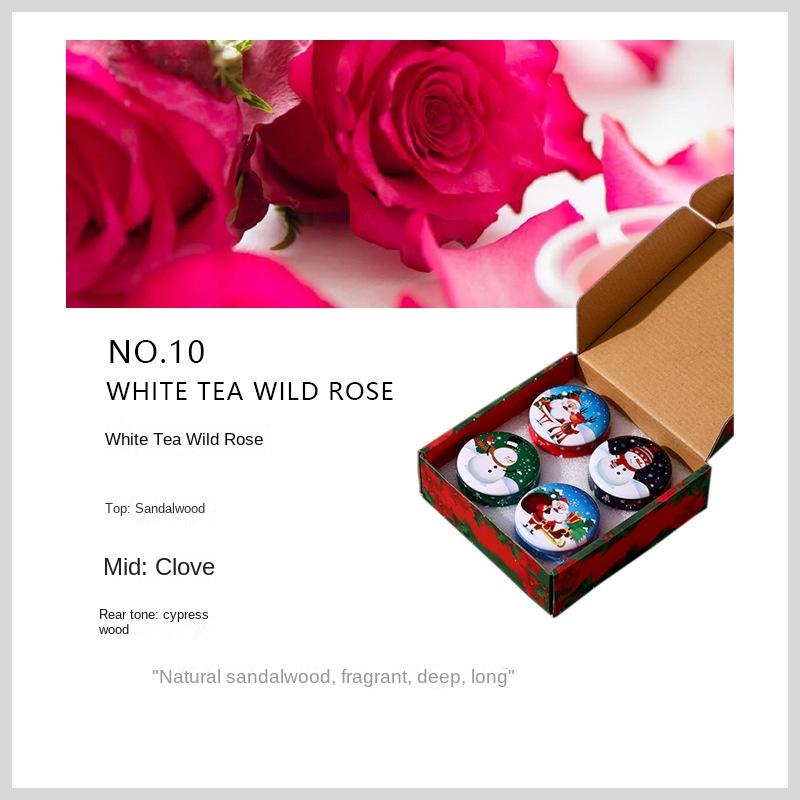 Рождественская жестяная банка свеча праздничный подарок рождественский подарочный набор из четырех сувенирных ароматизаторов