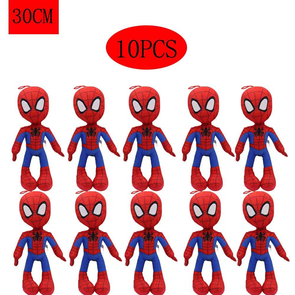 10 шт. Мягкие игрушки Человек-Паук, Куклы из Фильмов, Мстители Marvel, Мягкие Набивные Герои, Капитан Америка, Железный Человек, Рождественские Подарки