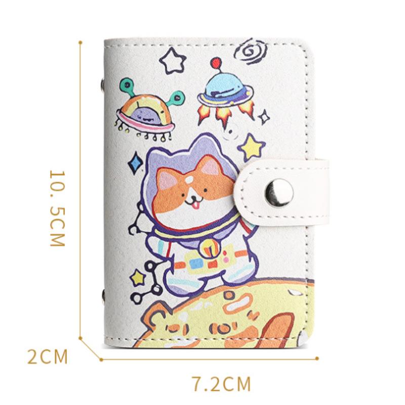 Держатель для кредитных карт с милым собачьим принтом, кошелек, мини-держатель для бизнес-автобуса, маленькая студенческая карточка, сумка для хранения рабочего удостоверения личности