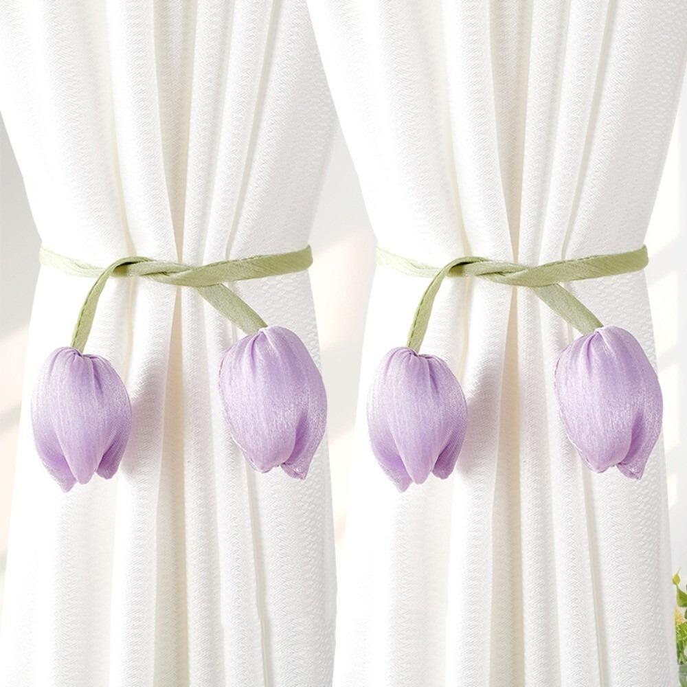 1Pair Elegant Tulip Curtain Straps Adjustable Curtain Buckle Elegant Curtains Tie Rope Living Room