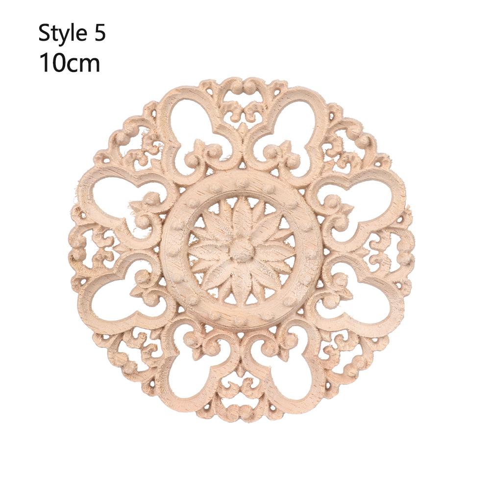 Furniture Parts Wooden Figurines Crafts Wood Carved Woodcarving Decorative Corner Appliques Frame