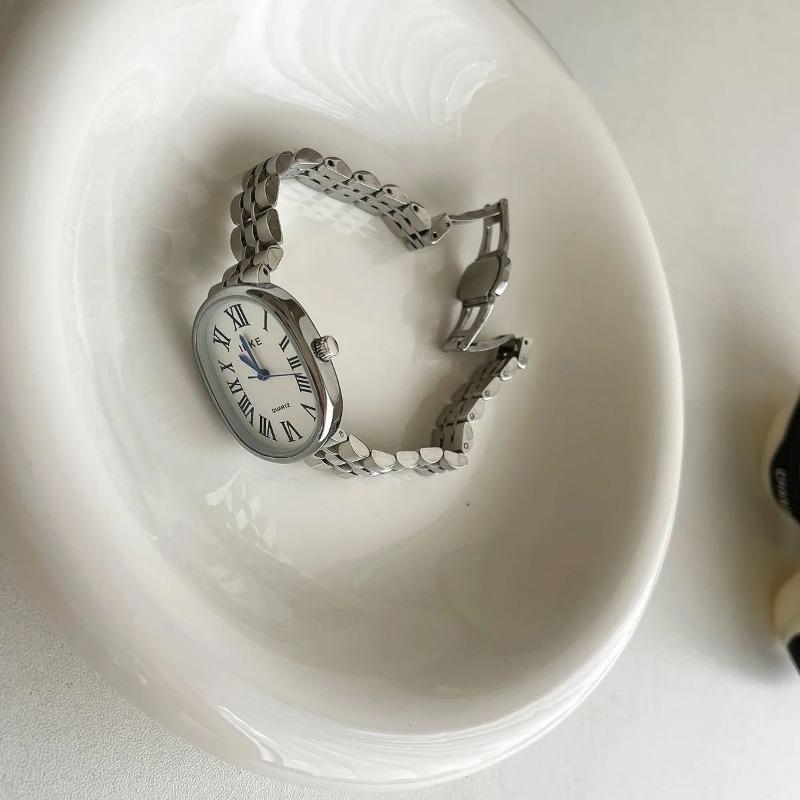 Женские кварцевые часы, роскошные овальные часы в форме тонна, винтажные римские цифры, золото, серебро, сталь, Orologio Reloj, женские наручные часы