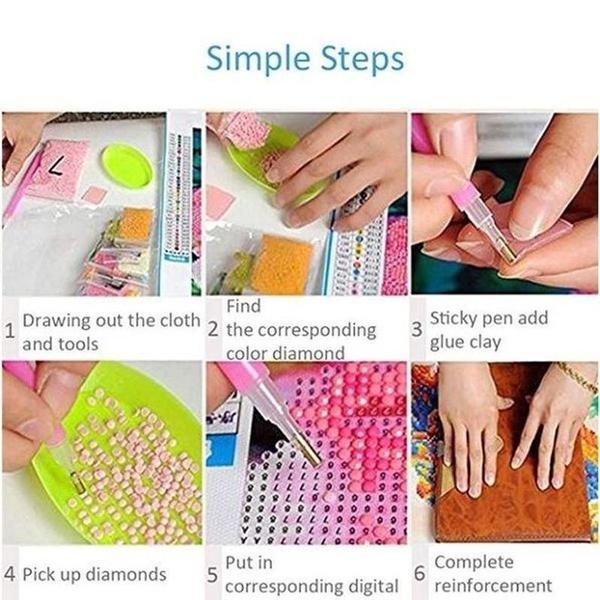 40 шт. 5D LED алмазная живопись наборы крестиков инструменты - алмазная липкая ручка DIY алмазная вышивка аксессуары