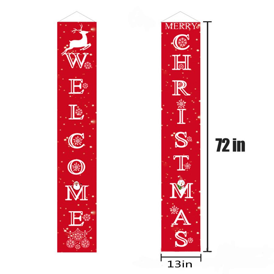 Счастливого Рождества Баннер Флаг Подвеска на дверь Вывеска для крыльца Декор для вечеринки Рождественское украшение