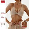 European and American Hot-Selling Sexy Sports Bra: Women's Breathable Hollow Back, Twisted Straps, Solid Color Design