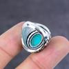 Тибетская бирюза ручной работы кольцо из стерлингового серебра 925 пробы размер 7 подарок для нее f1R07