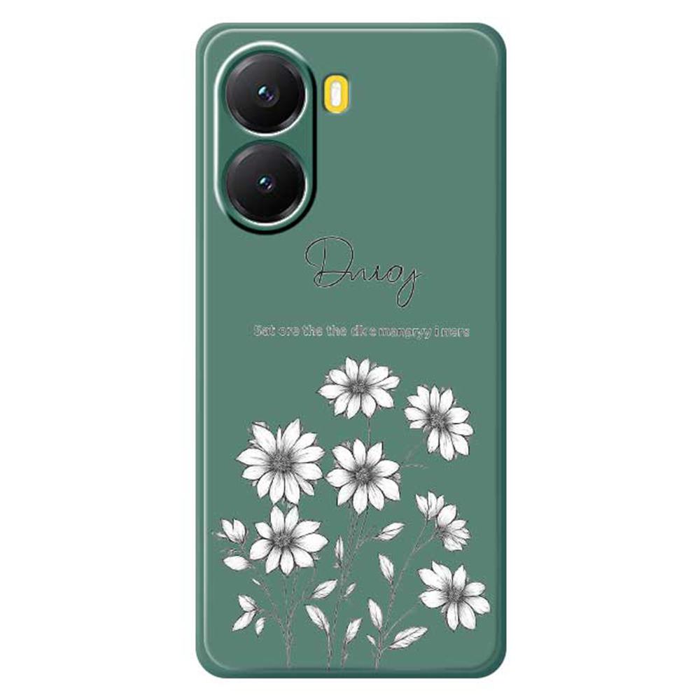 For Xiaomi Redmi Turbo 4 5G/Poco X7 Pro 5G Case Sketch Flowers Pattern Printing Straight Edge TPU Phone Back Cover