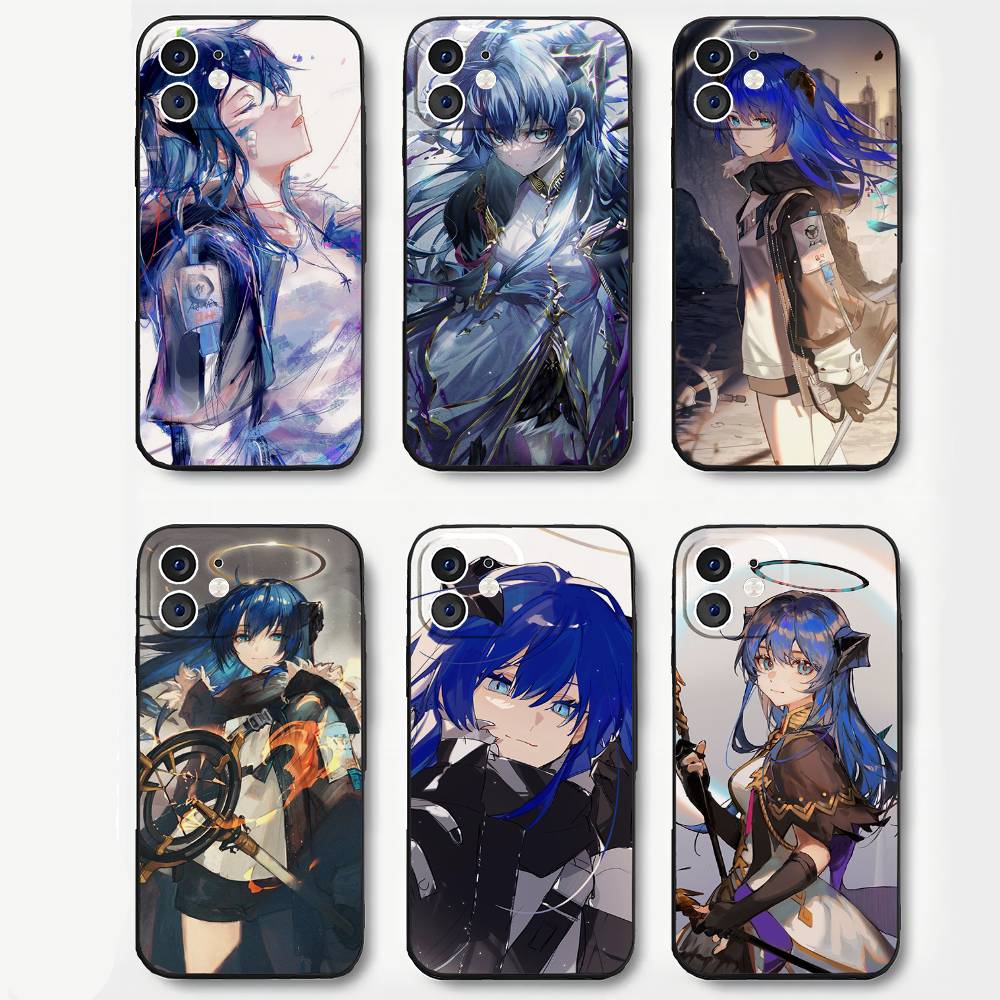 Mostima Чехол для телефона с анимацией из игры A-Arknights Для IPhone 17 Air 16 15 14 13 Pro Max 11 12 Черный силиконовый чехол