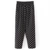 XL-8XL женские брюки летние брюки для пожилых людей свободные девятые брюки прямые брюки мамины брюки с цветочным принтом брюки для толстой бабушки