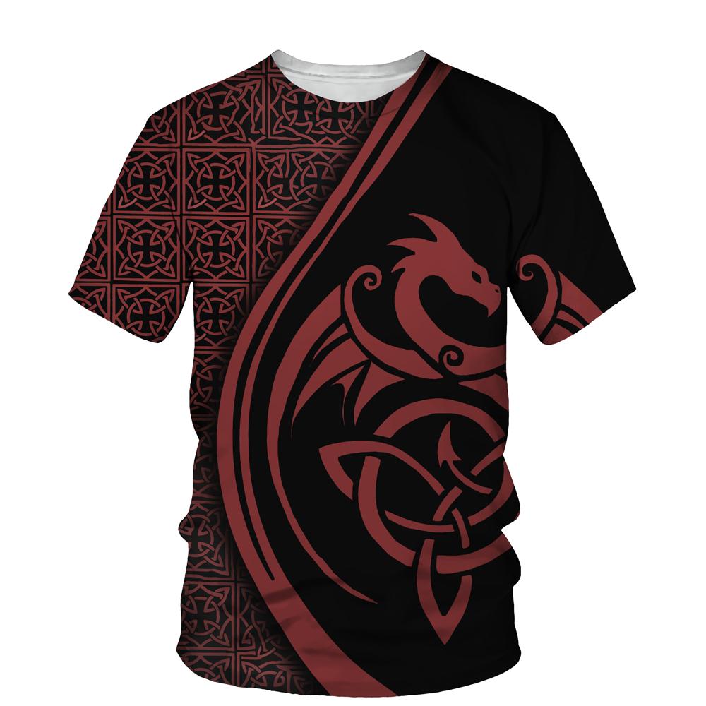Мужская забавная графическая рубашка Dragon Skull Футболки с 3D-принтом