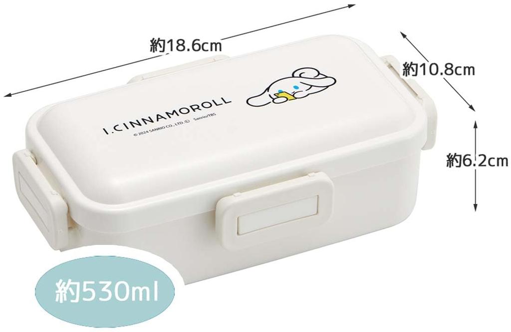 Skater Bento Single Made in Dishwasher and Microwave Aishina Moroll Design Box, 530ml, Tier, Japan, Leak-Resistant, 4-Point Lock, Safe, (PFLB6AG-A)