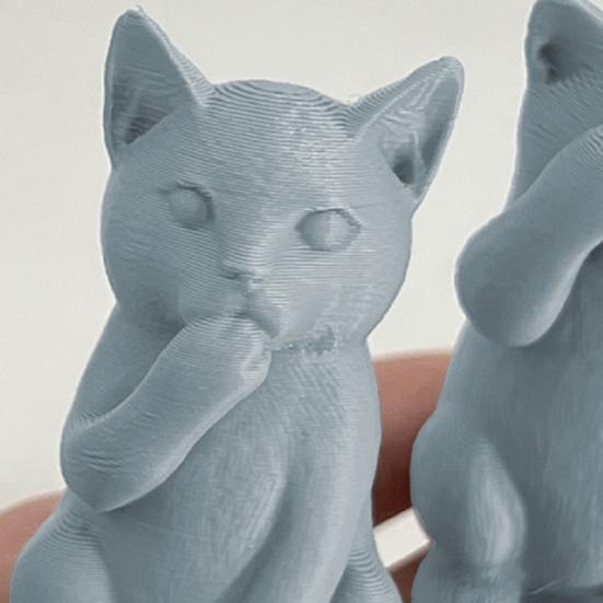 3D-печатная фигурка кошки котята слышать говорить видеть зло статуэтка миниатюрное украшение кошка подарок для любителя кошек для украшения стола полки шкафа