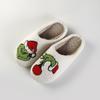 New Home Christmas Grinch Warm Winter Cotton Slippers Couple Men and Women Thick-soled Soft-soled Shoes Thick Non-slip Cute