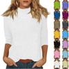 Women's Daily Casual 3/4 Sleeve Mid Solid Color Top