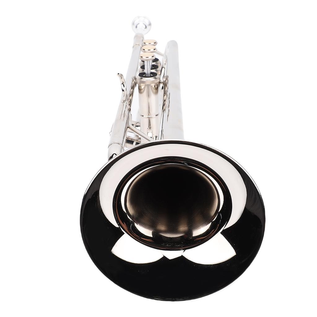 Bb Trumpet Set Silver Bright Sound Flexible Keys Brass Phosphor Copper Trumpet Set for Beginner Students