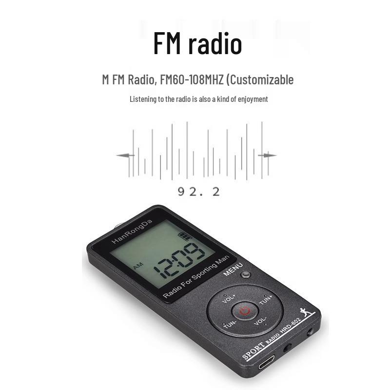Перезаряжаемый цифровой стерео шагомер с FM/AM радиоприемником