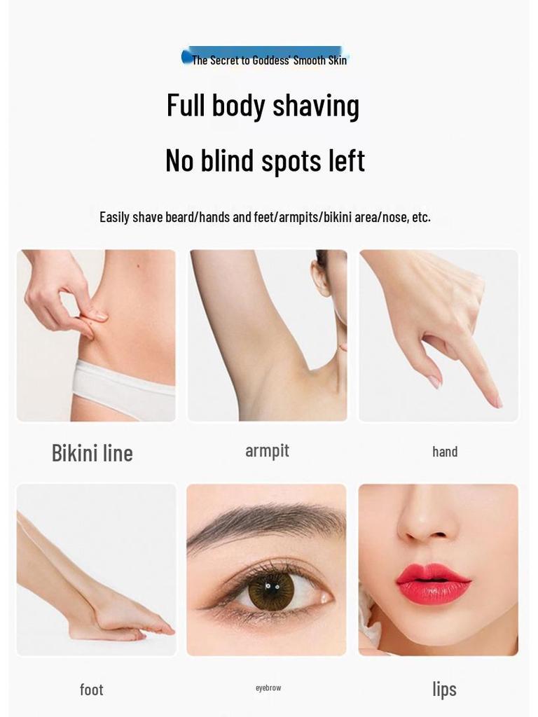 Женский электрический триммер-бритва для бровей и носа