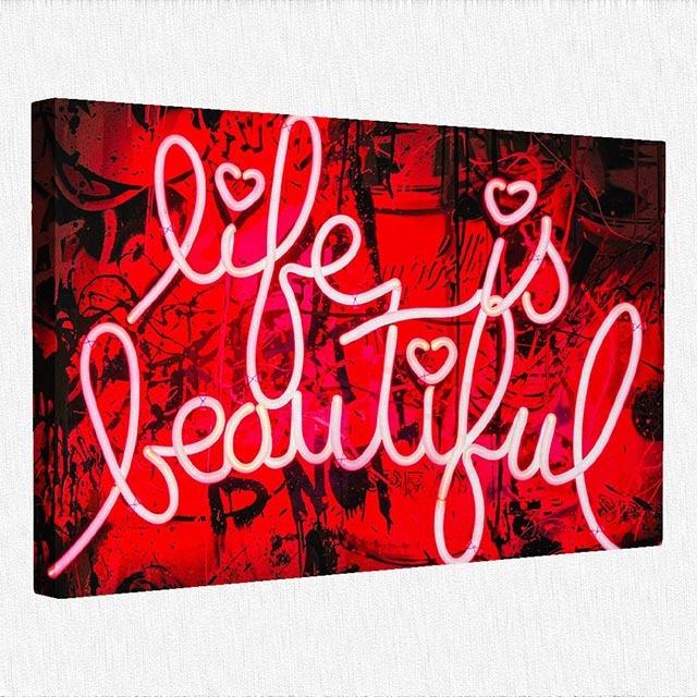 Bansky Wall Art Life Is a Beautiful Poster Вдохновленный стиль Картина маслом Украшение дома Бэнкси Поп-Арт