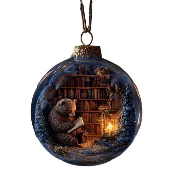 3D Дикие животные Рождественские украшения Прозрачный пластиковый елочный шар Рождественское украшение