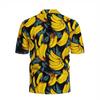 Men Shirt Banana Pattern Single-breasted Summer Hawaiian Buttons Shirt for Party
