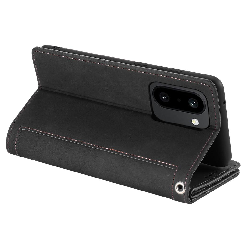 For OnePlus 15R 5G Case 9 Card Slots Zipper Wallet PU Leather Phone Cover with Wrist Strap