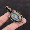 Кулон из питерсита «Дурной глаз», обернутый медной проволокой, кулон из драгоценного камня, кулон из радужного лунного камня, кулон ручной работы, медные украшения, подарок для матери