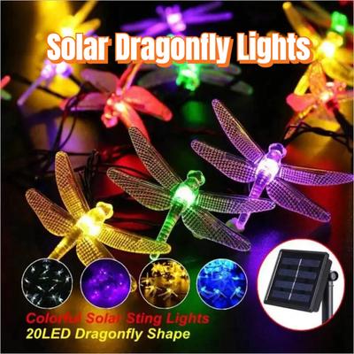 Солнечные гирлянды «Стрекоза» 100 светодиодов 8 режимов Солнечные гирлянды для рождественской вечеринки в саду Рождественские украшения Уличные солнечные лампы