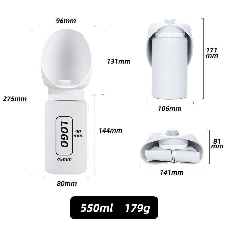 Outdoor Pet Water Bottle Leakproof Collapsible Soft Silicone Foldable Portable Cat Dog Drinking Dispenser 500ml