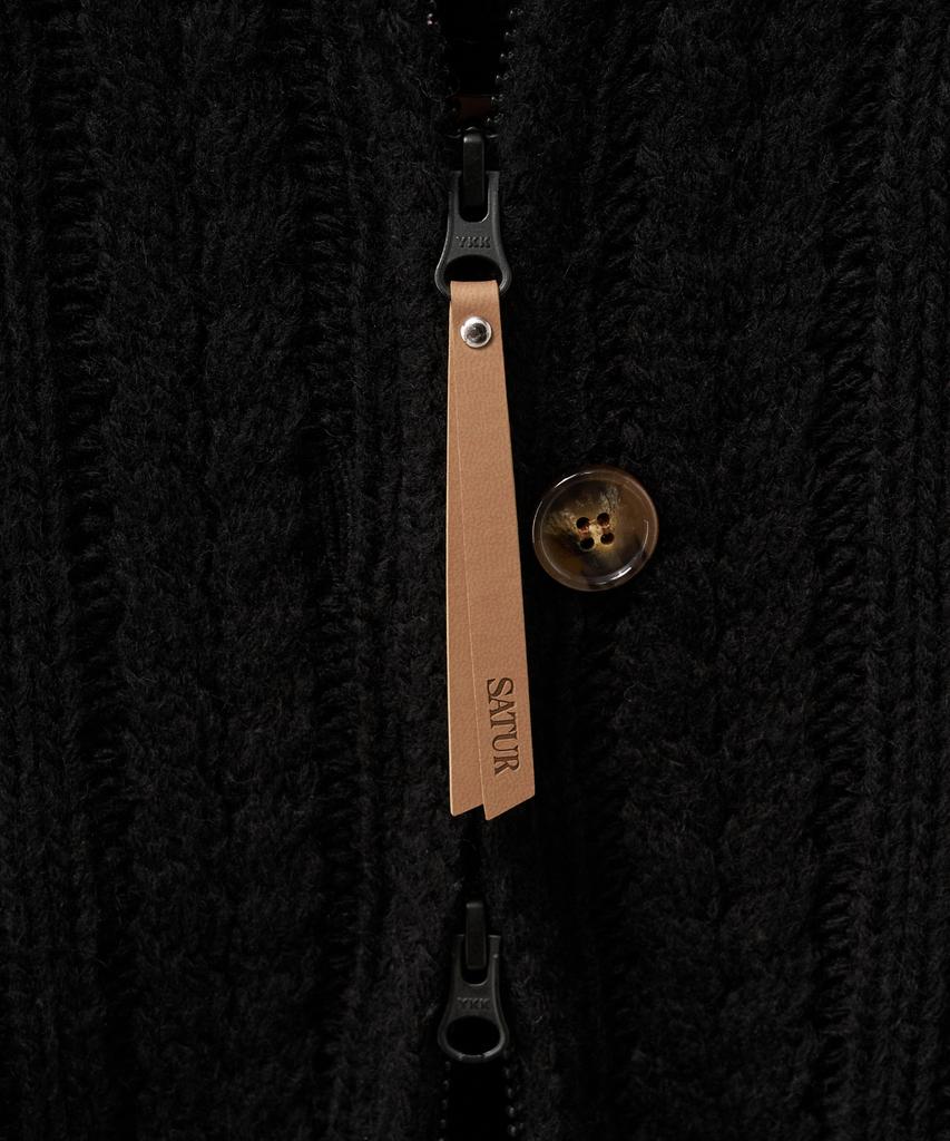 Satur (W) Lorton Cowichan Knit Cardigan Black