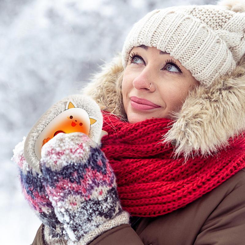 Smart Hand Warmer USB Rechargeable Pocket Heater Cute Animal Hand Warmer Digital Display Outdoor Palm Hand Warmer