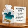 Pocket Hug Animal with Positive Card Emotional Support Resin Animal Token Mini Dachshund