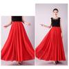 Женская танцевальная юбка, газовая шифоновая юбка, однотонная, с эластичной талией, многослойная, с большим струящимся подолом