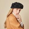 Осенне-зимний Британский Ретро Цветочный Шерстяной Цилиндр Женский Элегантный Темперамент Шляпа Стюардессы Корейская Версия Универсальный Берет