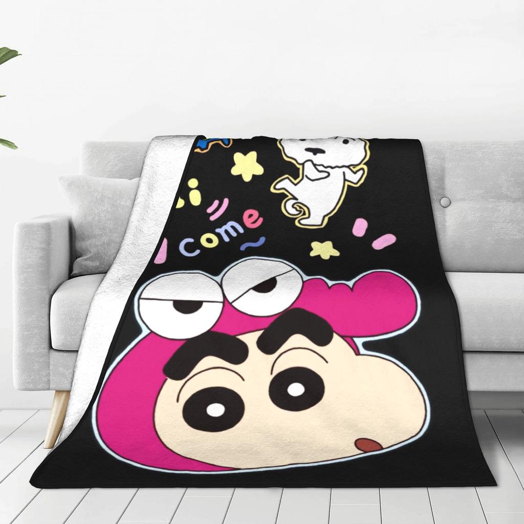 Crayons Shin-chans As Pikachu Blanket  Soft Street Trend Plush Throw Blanket For Children Bedroom Flannel Bedspread Bed Cover