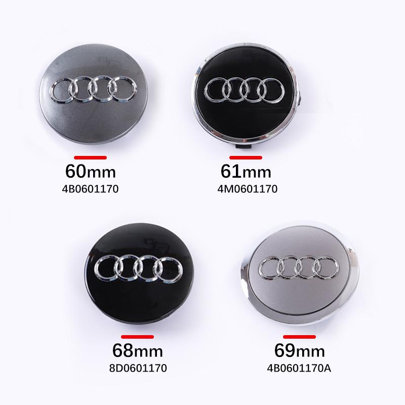 Wheel Center Cap Hub Covers Badge For 4s Car Styling A3 A4 A5 A6 A7 A8 Q5 Q7 RS 60mm 61mm 68mm 69mm 4B0601170A Car Accessoriess4