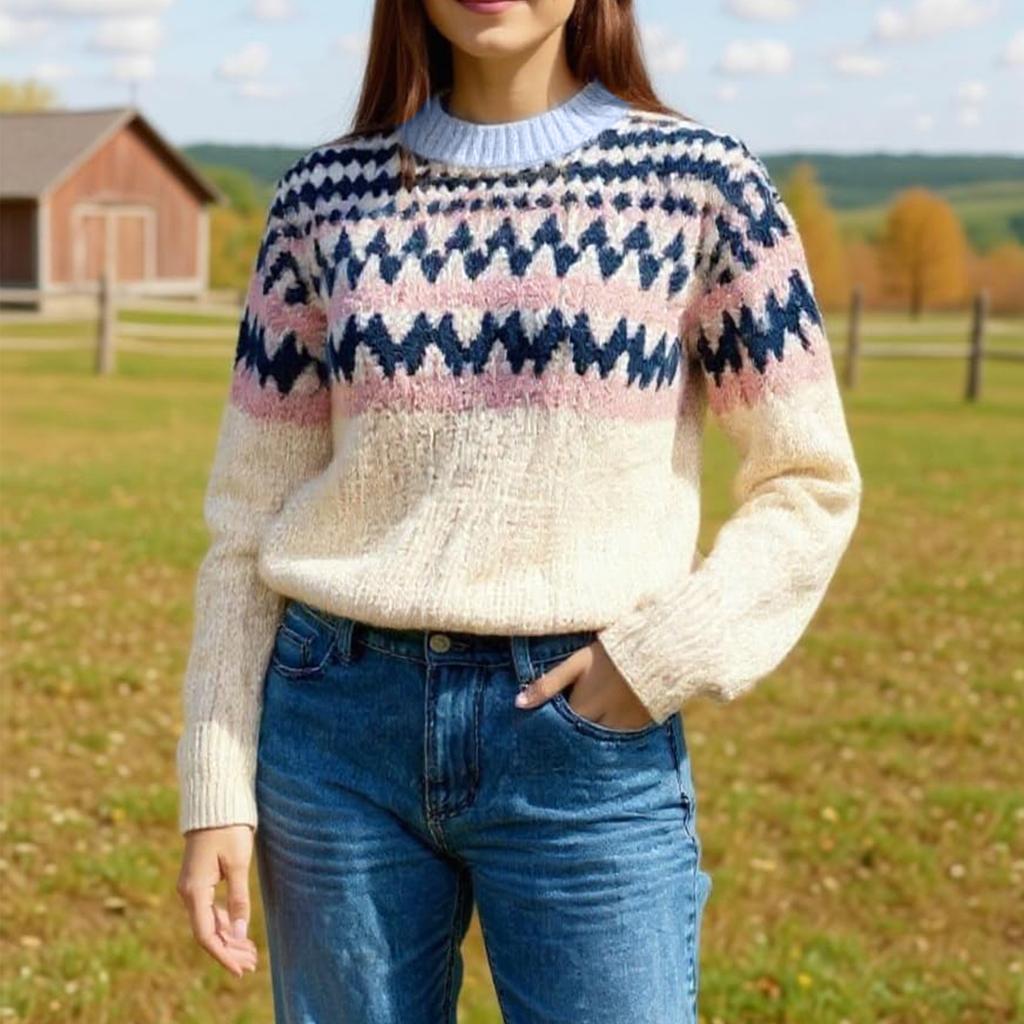 Женский модный свитер, круглый вырез, свободный пуловер, трикотажный свитер с длинными рукавами