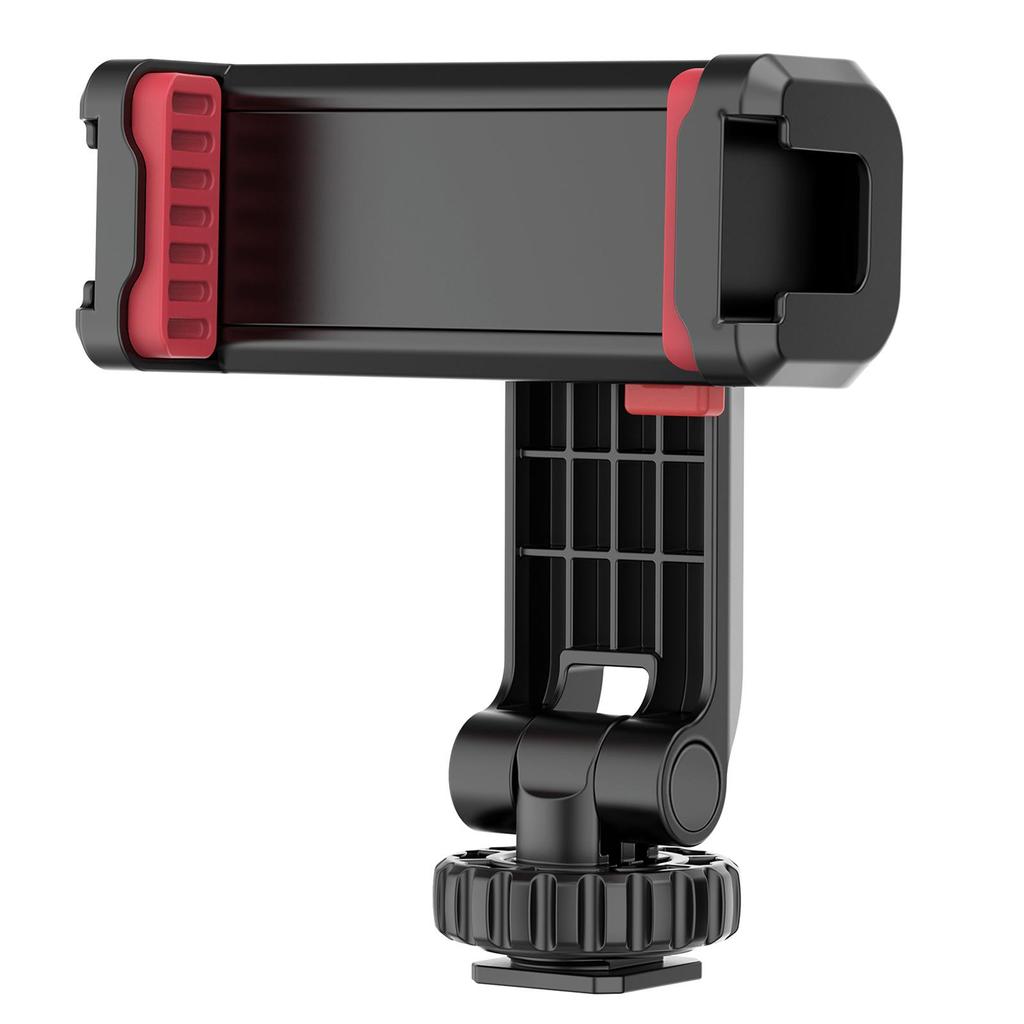 Multi-functional Phone Holder Clamp Phone Tripod Mount 360° Rotatable with Dual Cold Shoe Mounts for Smartphone Vlog