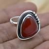 Red Onyx Gemstone 925 Silver Ring, Natural Gemstone  Silver Handmade Unique Jewelry, Valentines Day Gift For Her