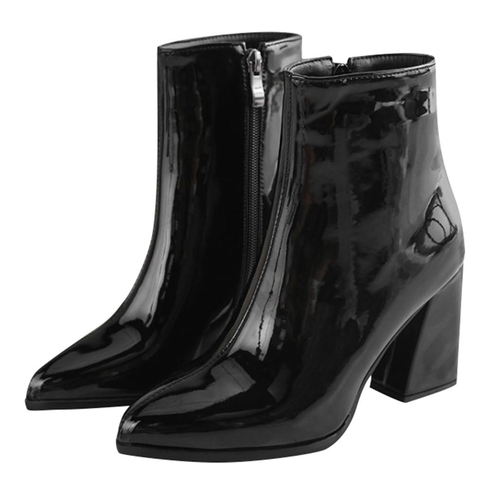 Женские сапоги, кожаные праздничные ботильоны с острым зеркалом, женская обувь