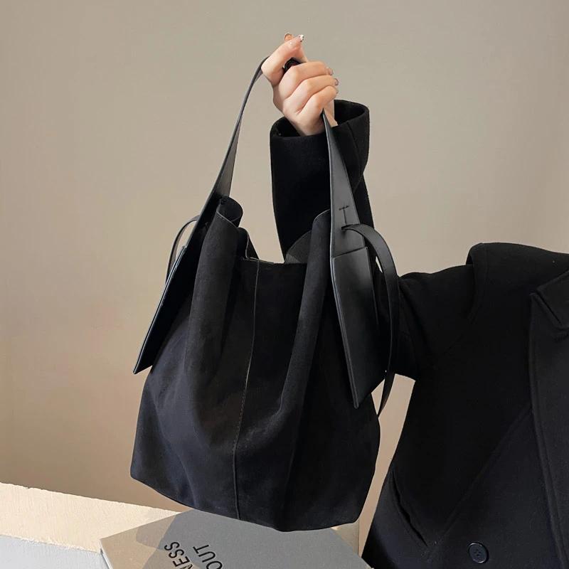 Новые модели сумок-ведер из искусственной замши с ощущением роскоши, сумки большой вместимости