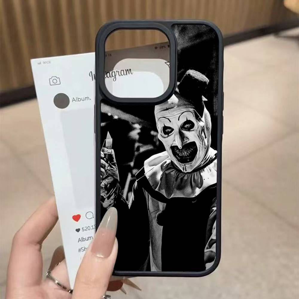 The-Clowns-horrors-T-Terrifier Black Silicone Hard Plastic Phone Case For Iphone 17 Air 16 15 14 13 12 11 Pro Max PC+TPU Cover