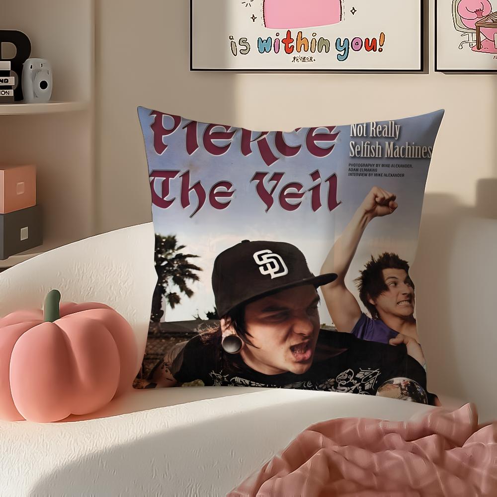 Динамичная рок-группа PPierce The Veil Наволочка для подушки Короткий плюш Невидимая молния Комната Диван Наволочка