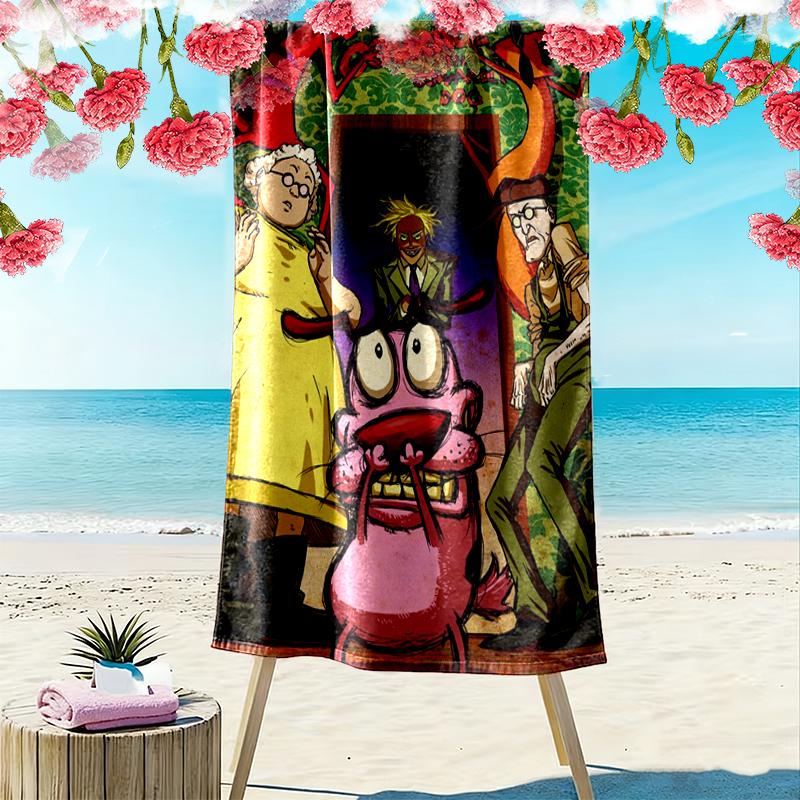 Courage the Cowardly Dog Beach Towel, Large Soft Quick Dry Towel for Beach Camping Swimming